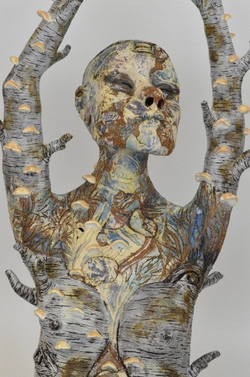 Helen Nottage 'Birch Dryad II' ceramic 56x28x42cm