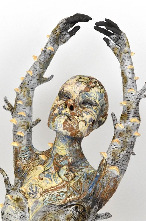 Helen Nottage 'Birch Dryad II' ceramic 56x28x42cm
