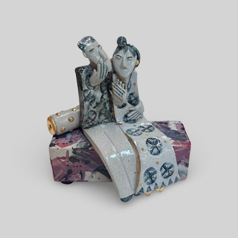 Helen Martino 'Making Plans' ceramic 11x11x7cm