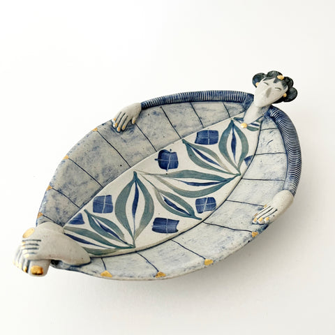Helen Martino 'Relaxing Dishy Lady' ceramic H7xW30xD17cm