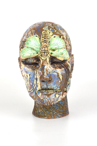 Helen Nottage 'Circada Print Head' ceramic 26x17x23cm
