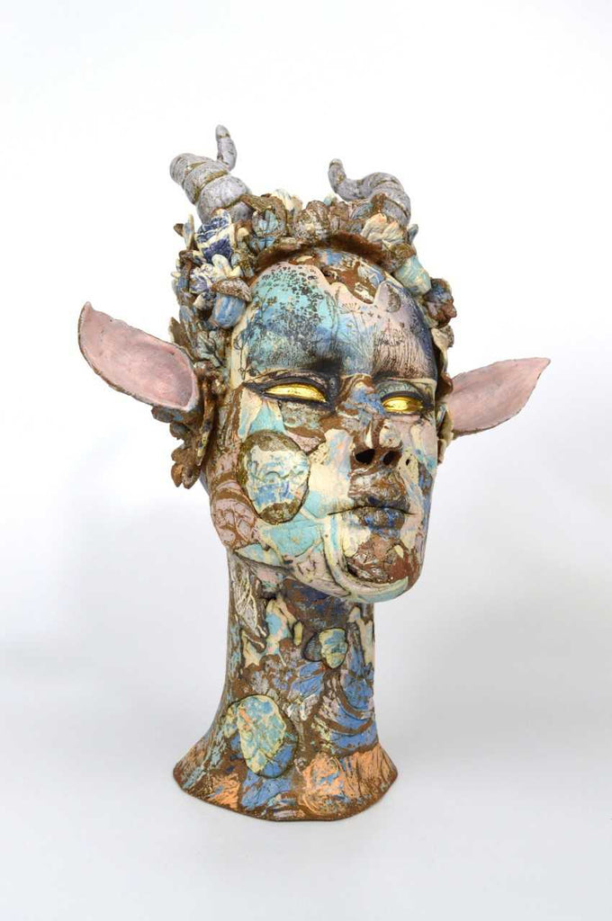 Helen Nottage 'Female Faun' ceramic 41x23x31cm