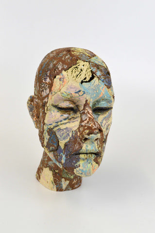 Helen Nottage 'Female Head I (Small)' ceramic H16xW10xD13cm