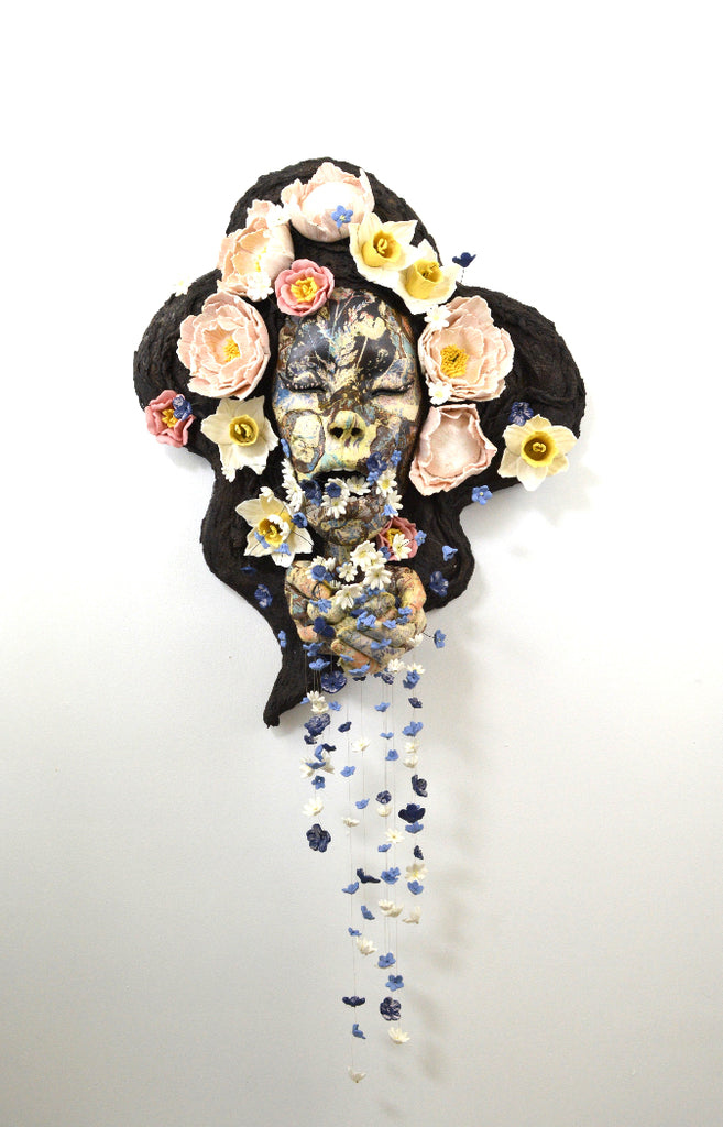 Helen Nottage 'Flora' 76x44x16cm Stoneware Wall Piece