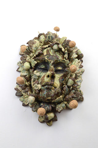 Helen Nottage 'Green Man (Spring)' ceramic H29xW18xD7cm