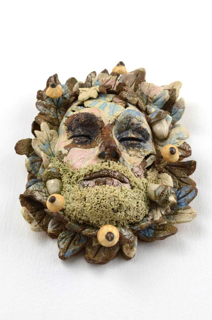 Helen Nottage 'Greenman I' ceramic 20x15x6cm