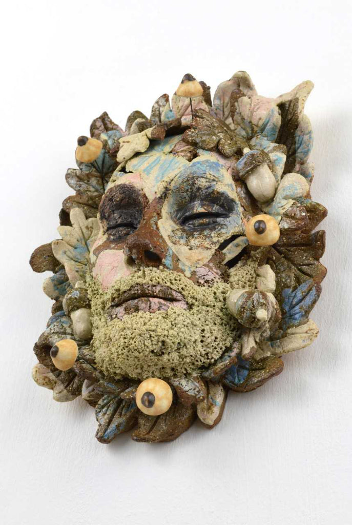 Helen Nottage 'Greenman I' ceramic 20x15x6cm