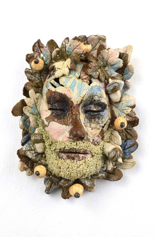 Helen Nottage 'Greenman I' ceramic 20x15x6cm