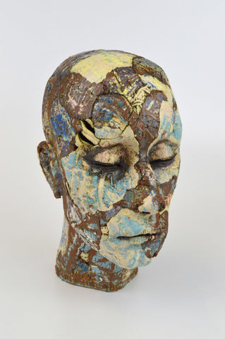 Helen Nottage 'Male Head II (Small)' ceramic H19xW12xD16cm