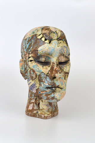 Helen Nottage 'Male Head I (Small)' ceramic H19xW12xD16cm