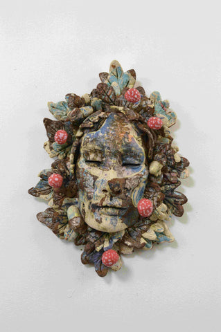 Helen Nottage 'Miniature Green Man III - fly agaric (HN171)' 26x16x7cm