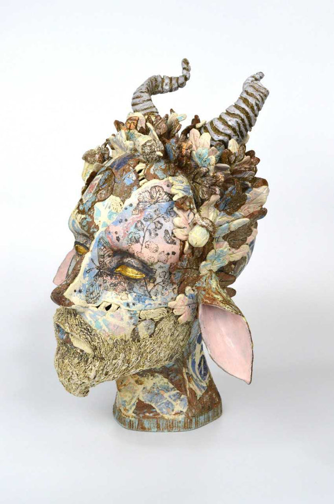Helen Nottage 'Pan head' ceramic 37x28x33cm