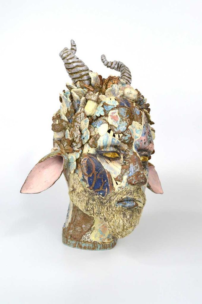 Helen Nottage 'Pan head' ceramic 37x28x33cm