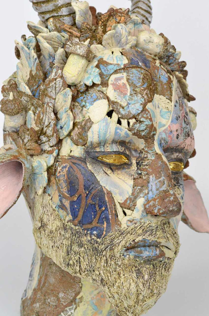 Helen Nottage 'Pan head' ceramic 37x28x33cm