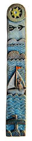 Hilke MacIntyre (c271) 'Sailing Past Bass Rock' ceramic 25x4cm