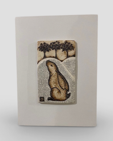 Lesley Nason 'Hare' ceramic wall plaque H22x16cm