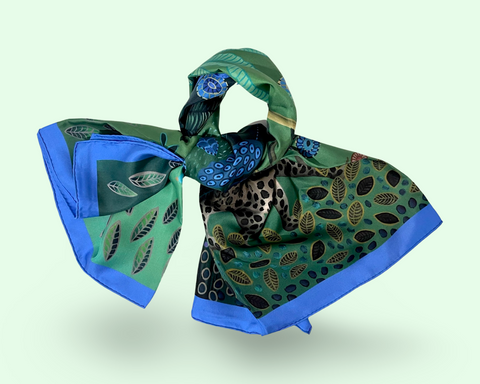 Daphne Stephenson 'You Have Been Up to No Good Again' Square Silk Scarf 170cm x 45cm