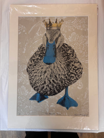 Charlotte Gerrard 'His Majesty Ta Da' screenprint, inclusive of shipping to USA