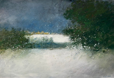 Rod Craig 'First Snow in Blenheim' gouache 45x66cm