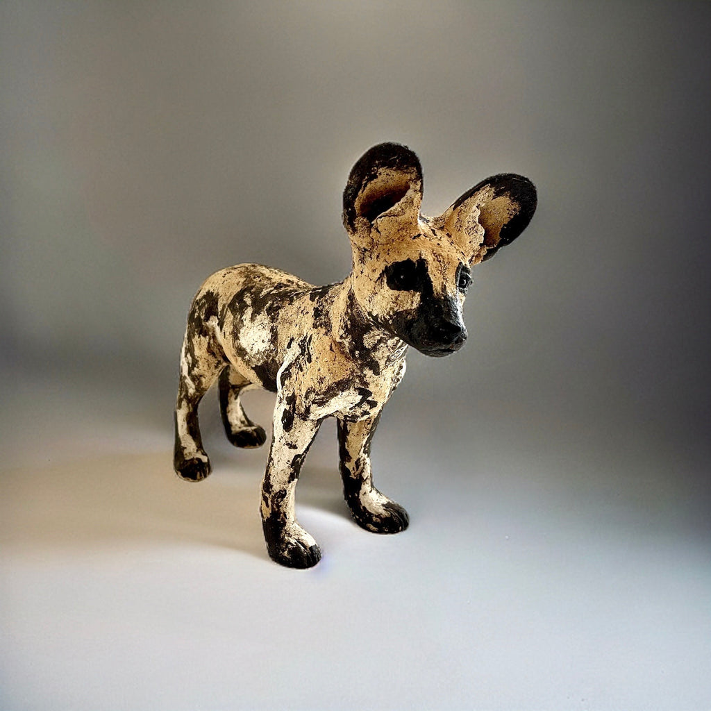 Julie Wilson 'Painted Dog Pup' ceramic H29cm
