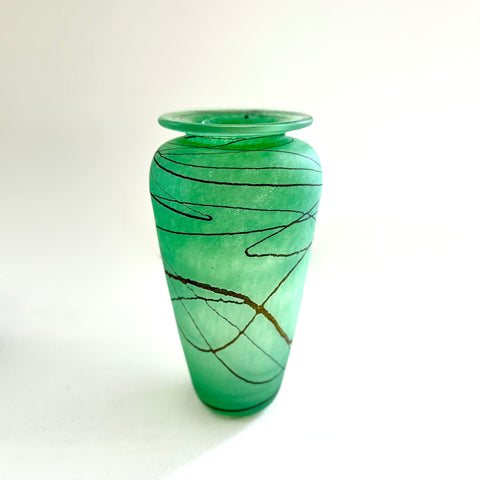 Richard Shakspeare 'Lime Random Vase' glass H22cm