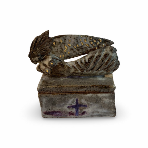 Jeremy James 'Angel Box' ceramic H10xW11xD5cm
