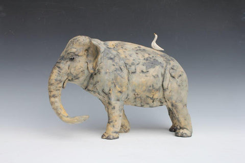 Jack Durling 'Asian Elephant' ceramic H23xW17xD34cm