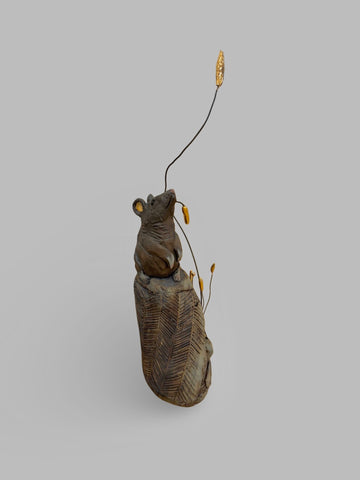 Jack Durling 'South Downs Mouse, Venture' stoneware, gold lustre and nichrome wire