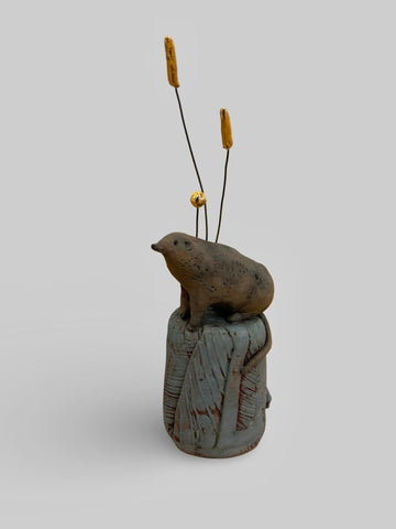 Jack Durling 'South Downs Shrew, Little One' stoneware, gold lustre and nichrome wire