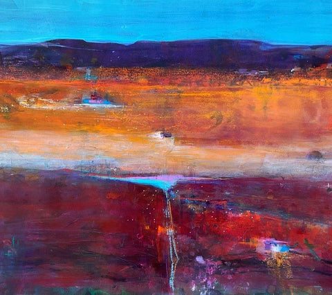 Jean Robinson 'Desert Rock' mixed media 42x50cm