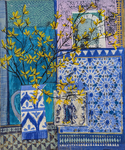 Jenny Martin RSW 'Spring Flowers' screenprint (unframed) 41x34cm