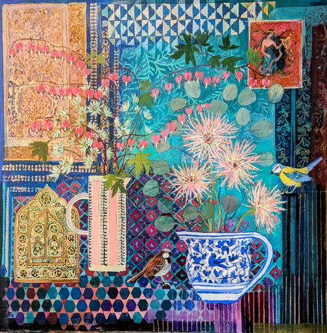 Jenny Martin 'Love Song' mixed media 60x60cm (75x75 framed)