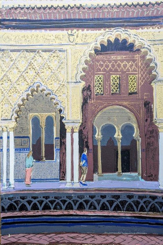 Jenny Martin RSW 'The Maiden's Courtyard' screen print 56x38cm (unframed, without mount)