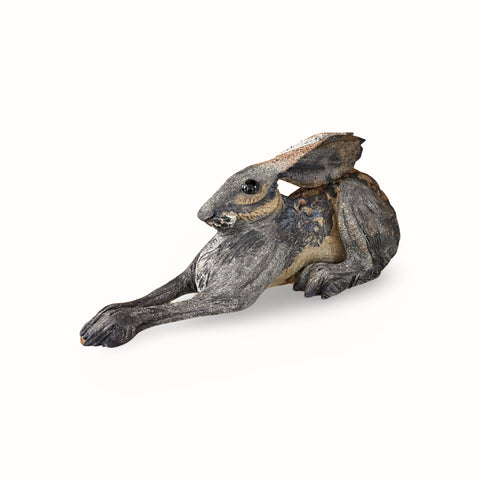 Jeremy James 'Lying Hare' ceramic L29cm