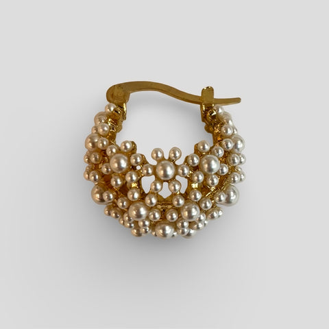 Jewel House Rocks 'Crescent pearl seed earrings' 2cm diameter