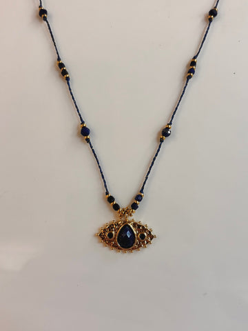 Jewel House Rocks 'Evil Eye pendant necklace with gemstones' 45-51cm length