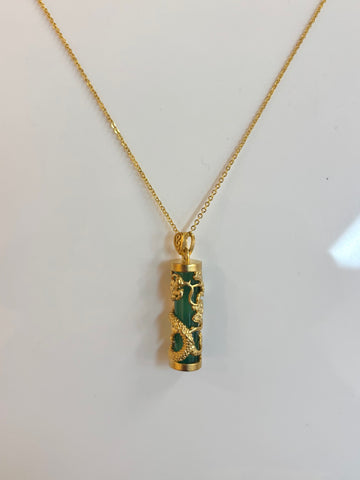 Jewel House Rocks 'Jade cylinder pendant' 44cm length