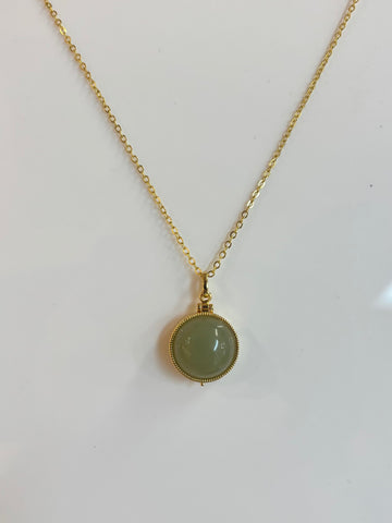 Jewel House Rocks 'Jade opening locket necklace' 37-41cm length