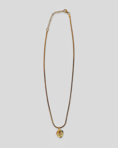 Jewel House Rocks 'Talisman - Flat Herringbone Gold Necklace' L45cm