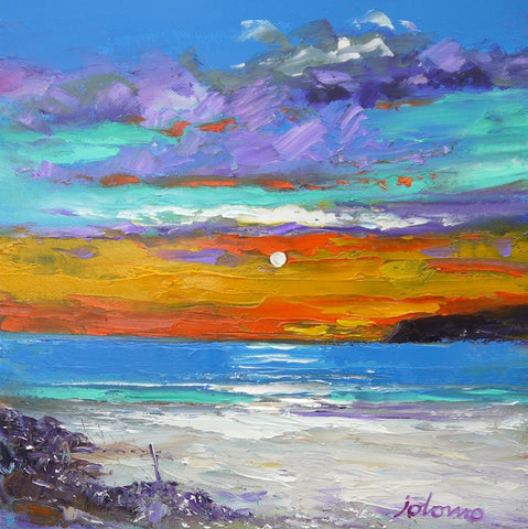John Lowrie Morrison OBE 'Eveninglight, Huisinis, Isle of Harris' oil on canvas 30.5x30.5cm (12x12ins)