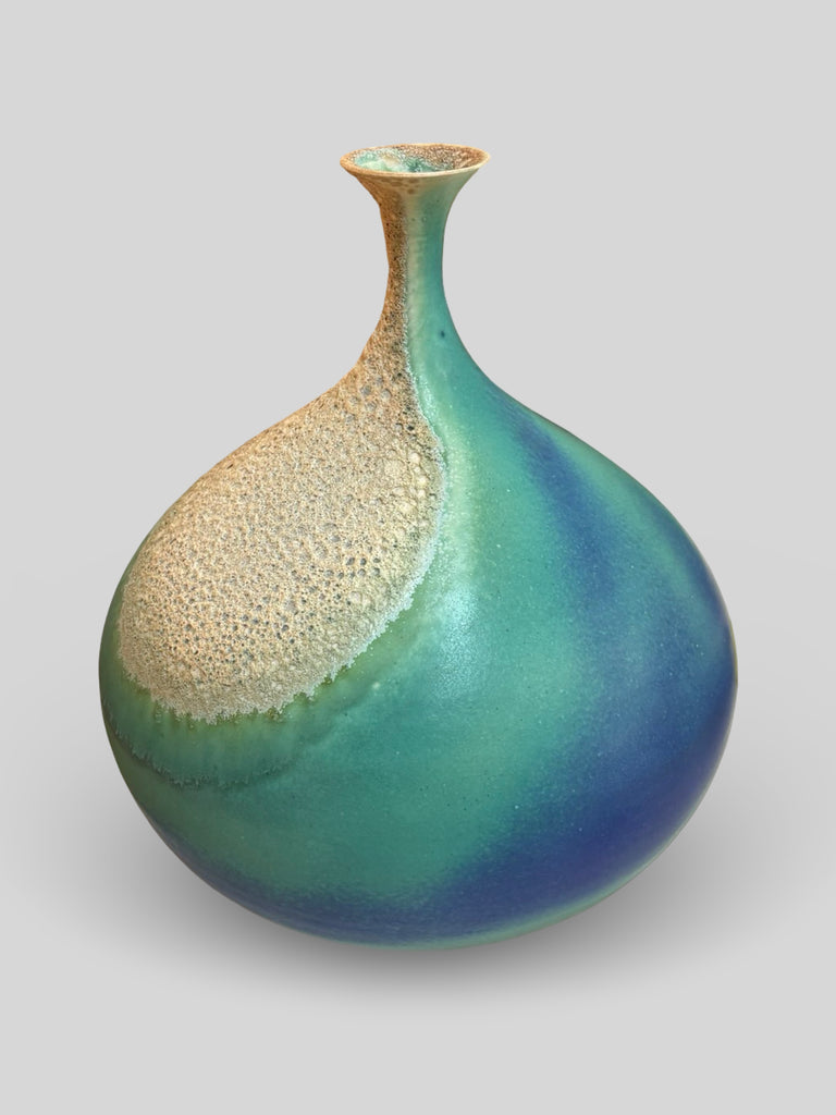Jon Bull 'Large Coastal Fluted Bottle' ceramic H30xW23cm