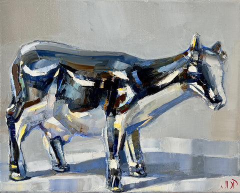 Jonathan Pocock 'Bling cow' oil on linen 24x30cm