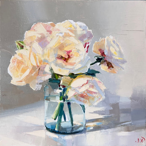 Jonathan Pocock 'Roses' oil on linen 30x30cm
