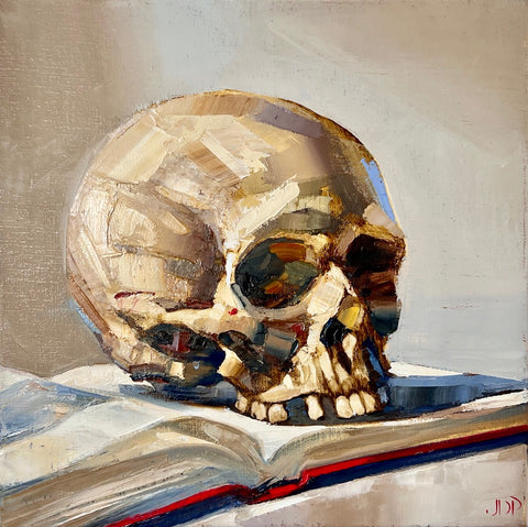 Jonathan Pocock 'Skull' oil on linen 30x30cm