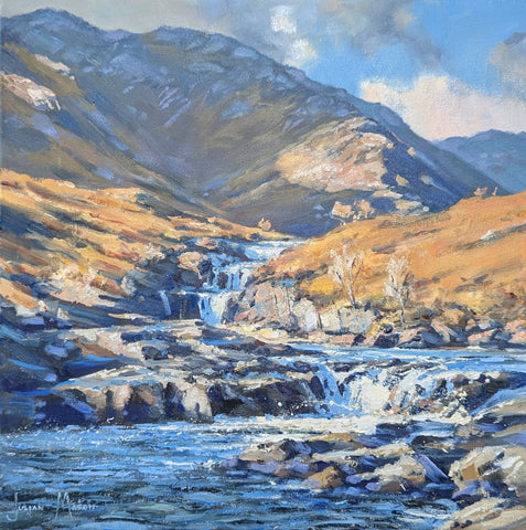 Julian Mason 'Ardgour' oil on canvas 40x40cm (57x57cm framed)