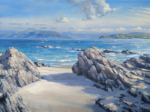 Julian Mason 'Southerlies off Iona' oil on canvas 41x61cm (63x77cm framed)