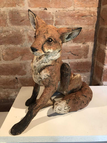 Julie Wilson 'Fox Scratching' ceramic