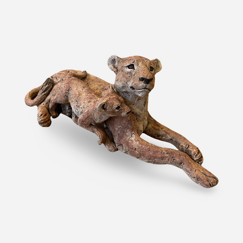 Julie Wilson 'Lioness & Cub' ceramic