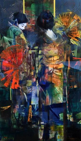 Kate Bentley 'Shikomi (Preparation)' oil on panel 56x96cm (74x114cm Framed)