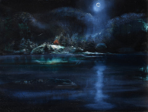 Kate Bentley 'Still is the Night' oil on board 30x40cm (46x56cm Framed)